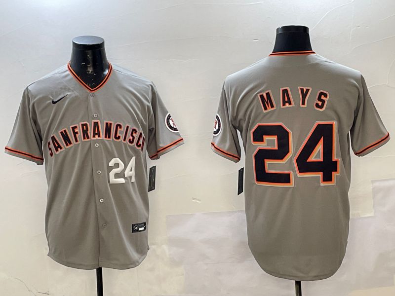 Men San Francisco Giants #24 Mays Grey Game 2025 Nike MLB Jersey style 2